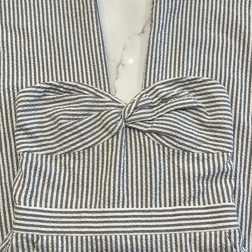Veronica Beard Strapless Blue and White Pinstripe Jumpsuit - Picture 8 of 15